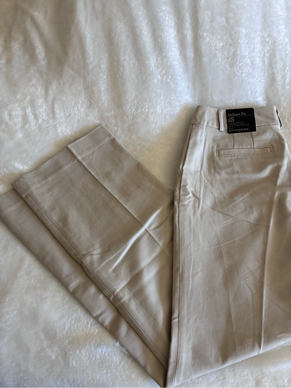 Banana Republic Light Beige Flat-Front Chinos